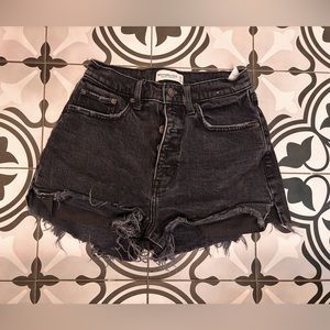 ABERCROMBIE & FITCH | Curve Love Black High Rise Mom Shorts